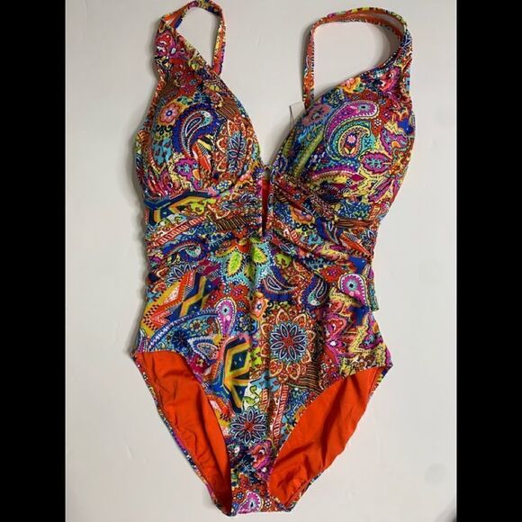 Bleu Rod Beattie groovy colorful swimsuit. - Picture 2 of 10